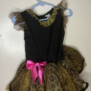 Leopard Print Kids Costume with Pink Bow. 3 years old.